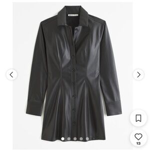 NWT Abercrombie & Fitch Black Leather Dress